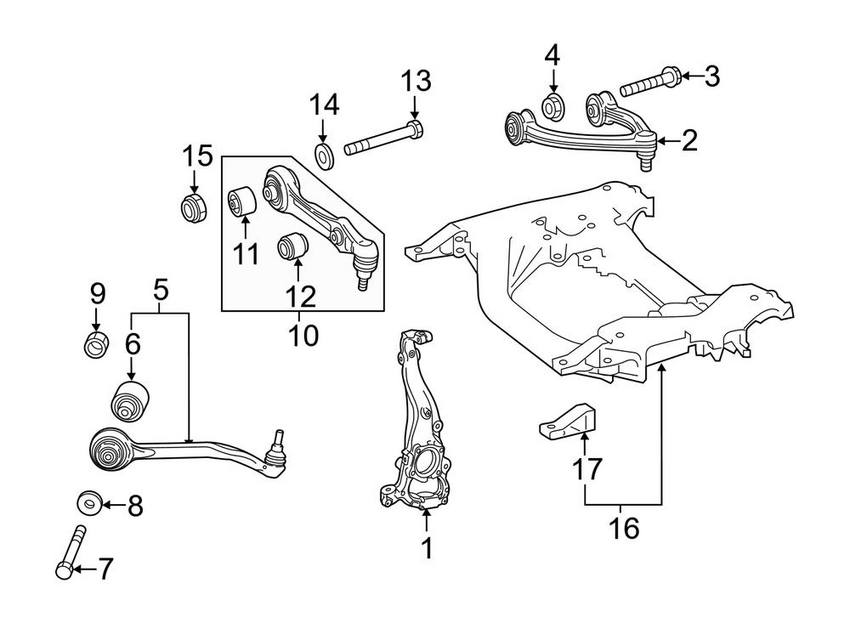 Mercedes Suspension Control Arm - Front Driver Left 2223302301